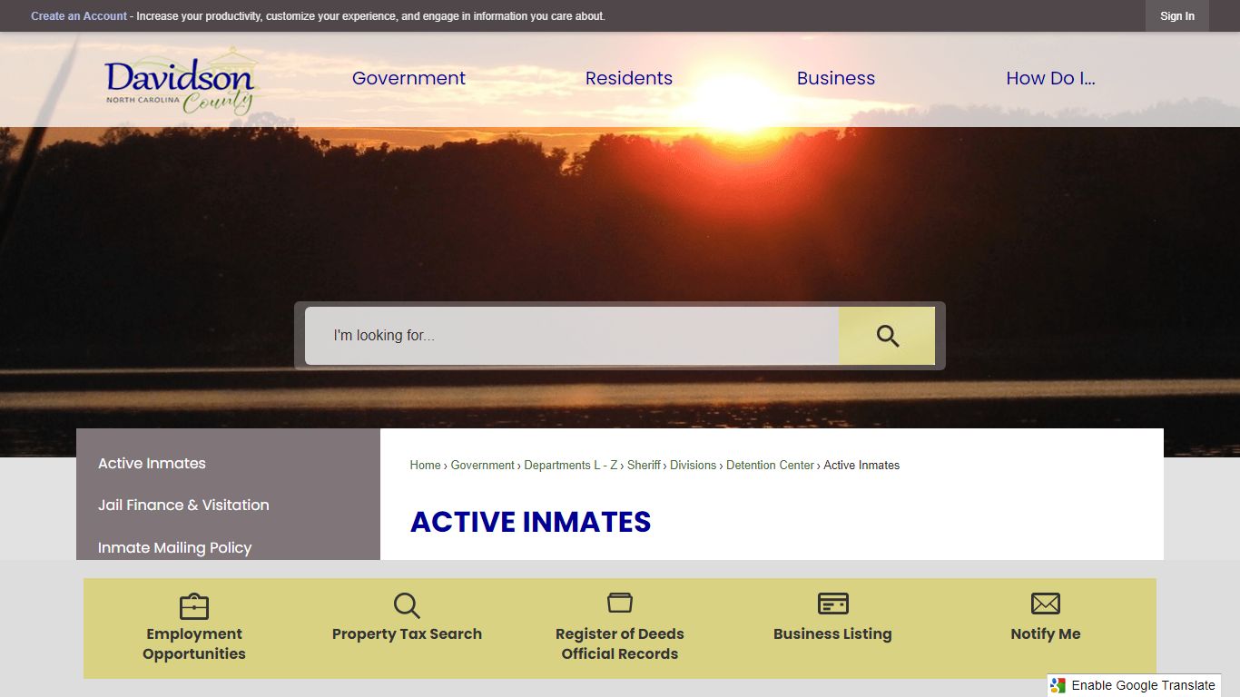 Active Inmates | Davidson County, NC